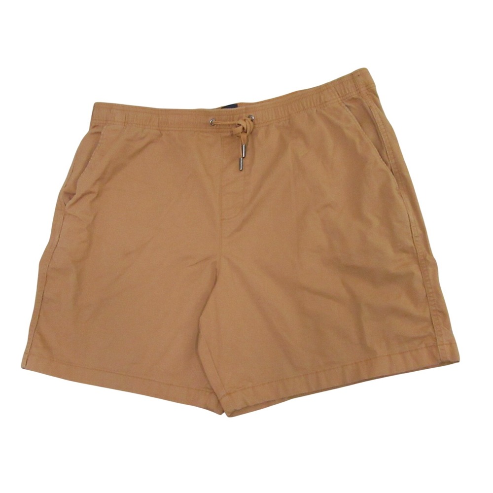 GAP Mens Chino Shorts 2XL Brown Khaki Stretch Flat Front Drawstring‎
